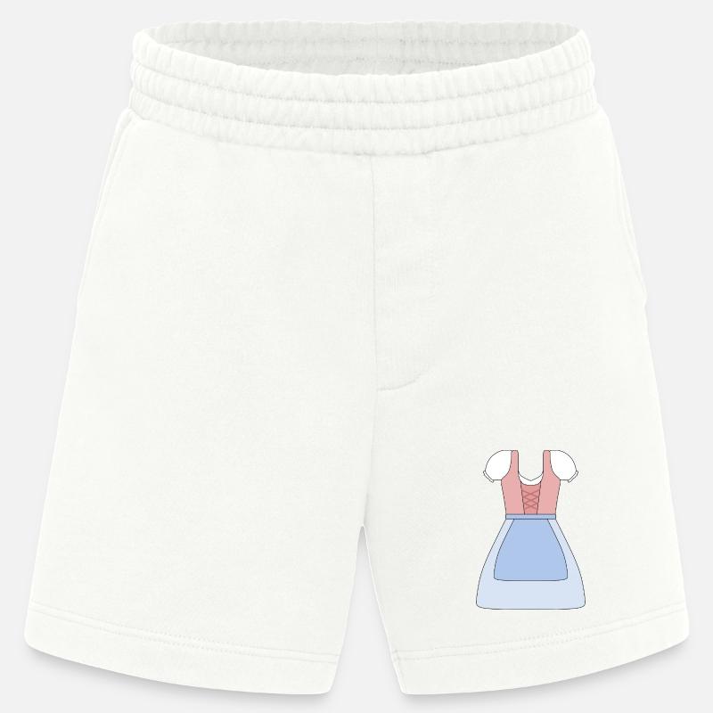 Conception de robe bavaroise traditionnelle Dirndl - Short bio épais fabriqué en UE - OFF WHITE