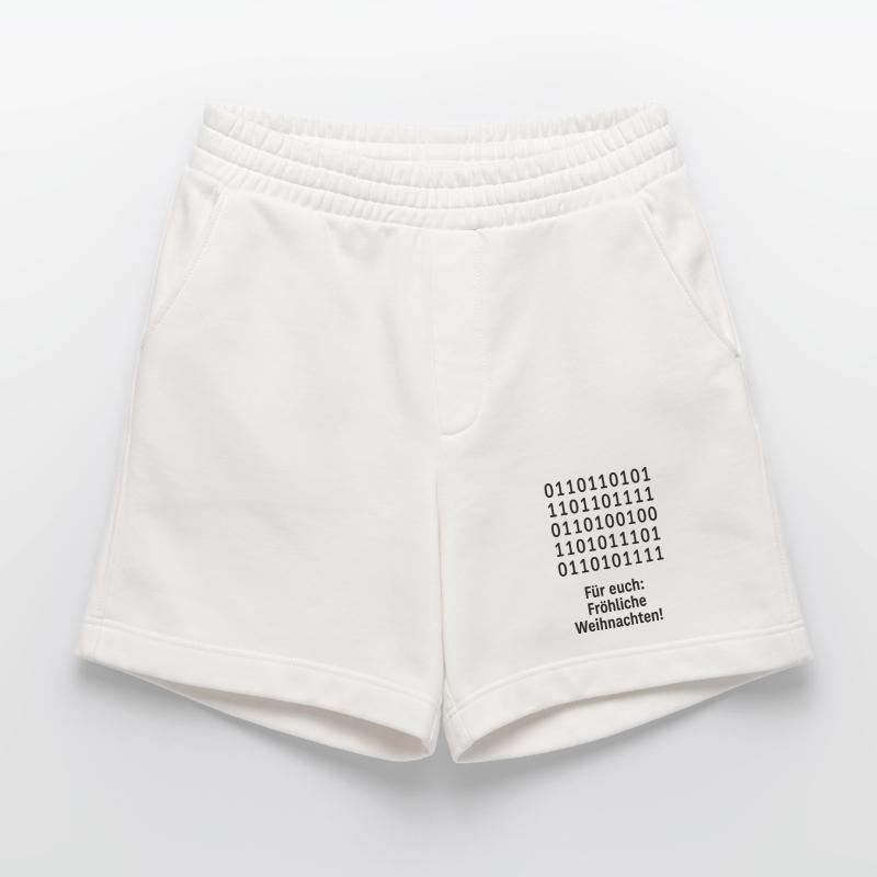 Christmas Code Binary Pattern Heavyweight Shorts - made by SPREAD 