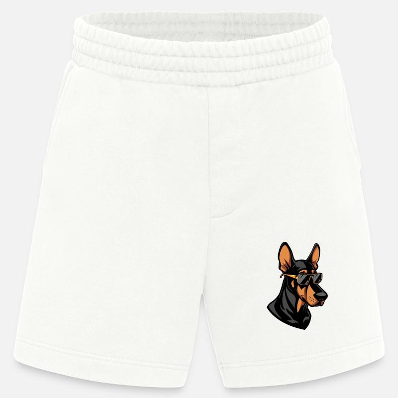 Doberman Dog Cool Comic - Heavyweight Shorts - made by SPREAD - OFF WHITE