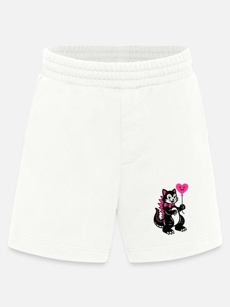 Monster Cat Pink - Heavyweight Shorts - made by SPREAD  - OFF WHITE