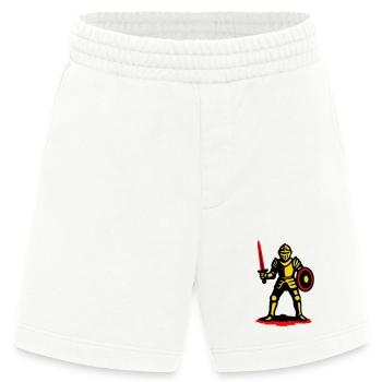 Gelber Ritter mit rotem Schwert - Heavyweight Shorts - made by SPREAD  - OFF WHITE - Vorne