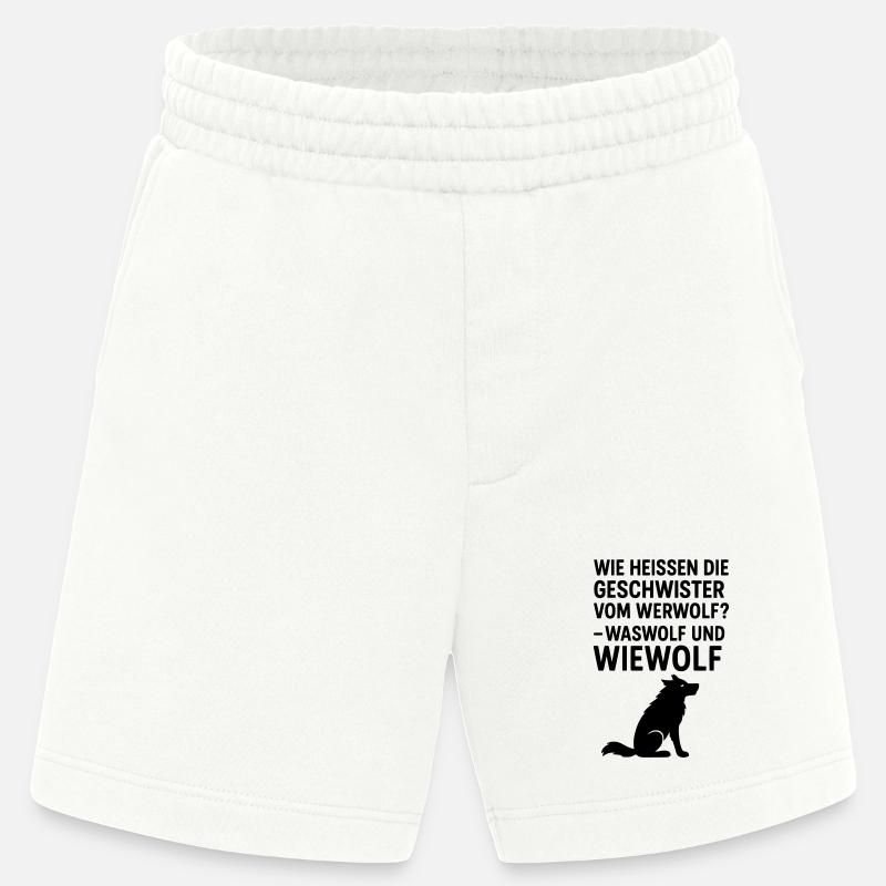 werwolf witziger spruch kinder grundschule - Heavyweight Shorts - made by SPREAD  - OFF WHITE