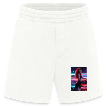 Neonrote Femme in Glanz - Heavyweight Shorts - made by SPREAD  - OFF WHITE - Vorne