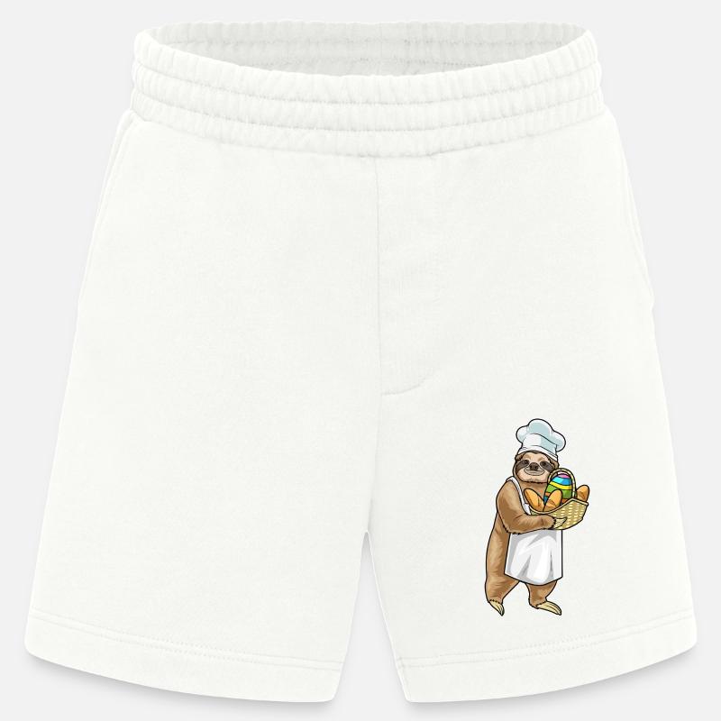 Sloth Easter Baker - Heavyweight Shorts - made by SPREAD - OFF WHITE