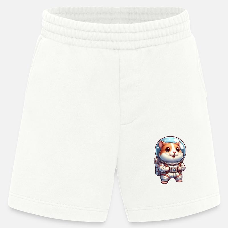 Mignon hamster astronaute dans l’espace - Short bio épais fabriqué en UE - OFF WHITE