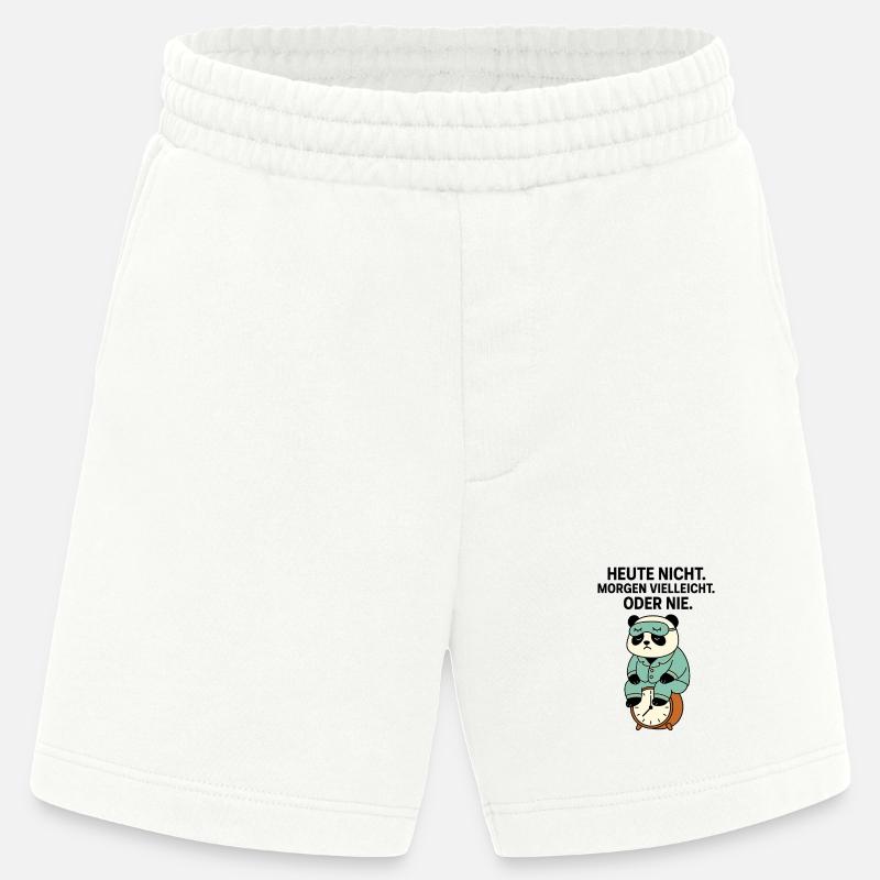 Panda im Pyjama auf Wecker - Heavyweight Shorts - made by SPREAD  - OFF WHITE