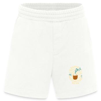 Kaffeemotiv mit motivierender Botschaft - Heavyweight Shorts - made by SPREAD  - OFF WHITE - Vorne