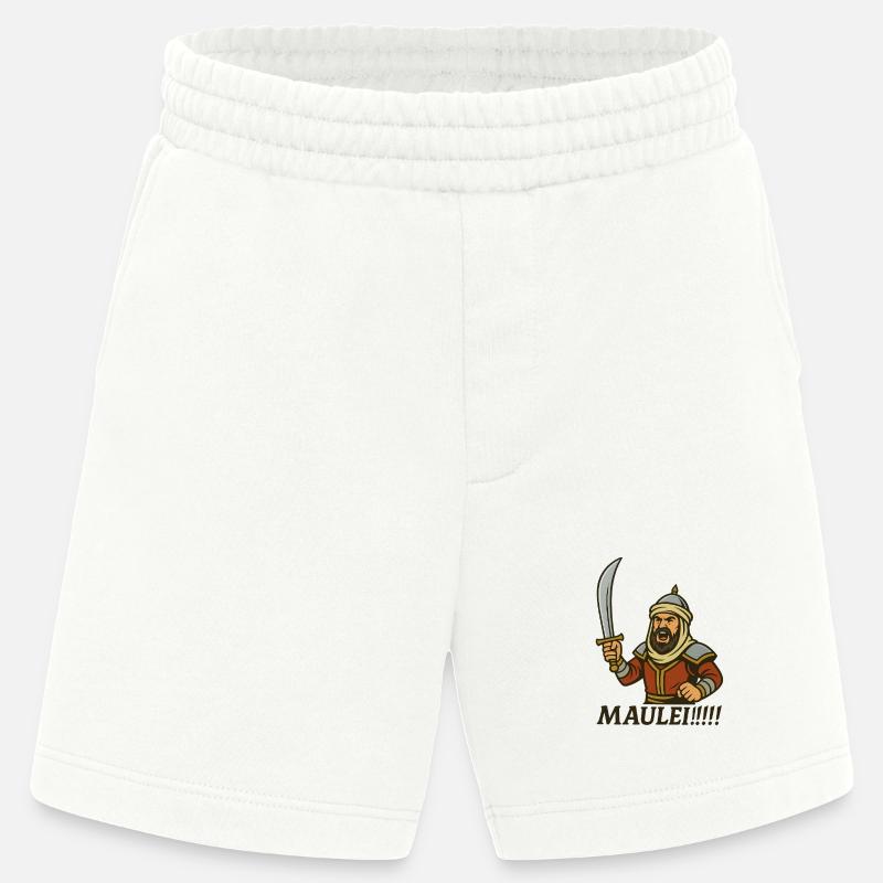 ⚔️ Arabischer Krieger mit Bart – „Maulei!!!“ - Heavyweight Shorts - made by SPREAD  - OFF WHITE