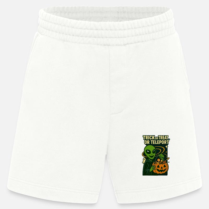 Alien Halloween T-Shirt – Süßes oder Saures... oder... - Heavyweight Shorts - made by SPREAD  - OFF WHITE