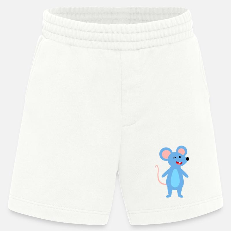 Zwinkernde blaue Maus - Heavyweight Shorts - made by SPREAD  - OFF WHITE