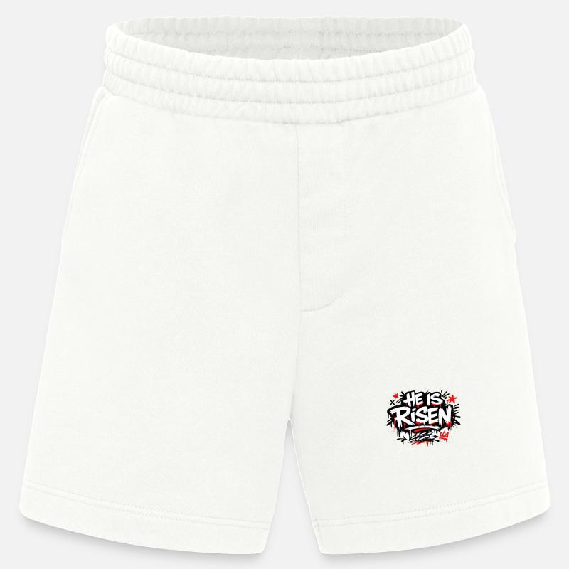 He is Risen Graffiti Easter - Heavyweight Shorts - made by SPREAD  - OFF WHITE