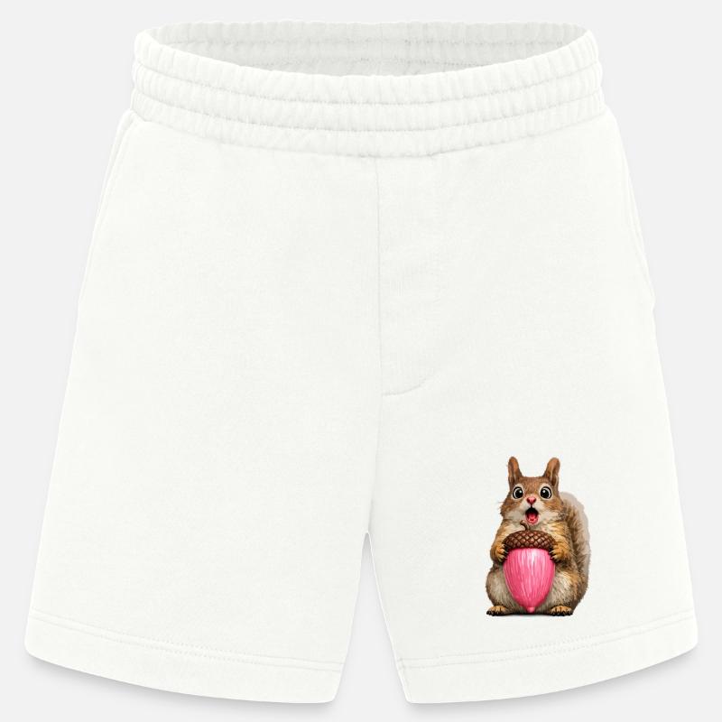 Eichhörnchen mit rosa Eichel - Heavyweight Shorts - made by SPREAD  - OFF WHITE