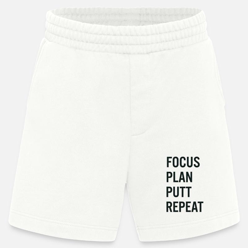 Golf Focus Plan Putt Reapeat - Short bio épais fabriqué en UE - OFF WHITE