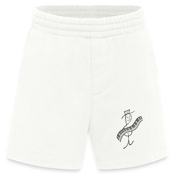 Violinschlüssel spielt Keyboard - Heavyweight Shorts - made by SPREAD  - OFF WHITE - Vorne