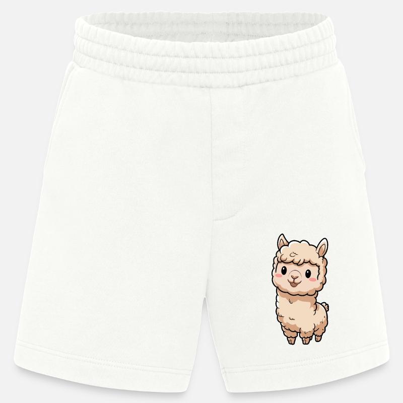 Süße Llama Chibi Alpaca - Heavyweight Shorts - made by SPREAD  - OFF WHITE