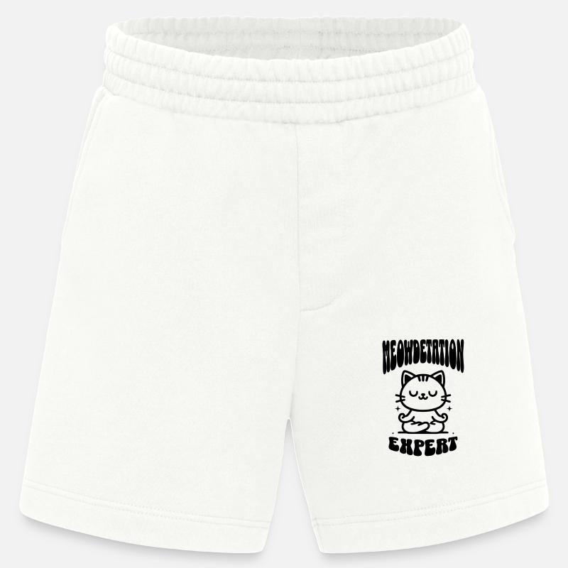 Cat Meowdetation Expert - Heavyweight Shorts - made by SPREAD  - OFF WHITE