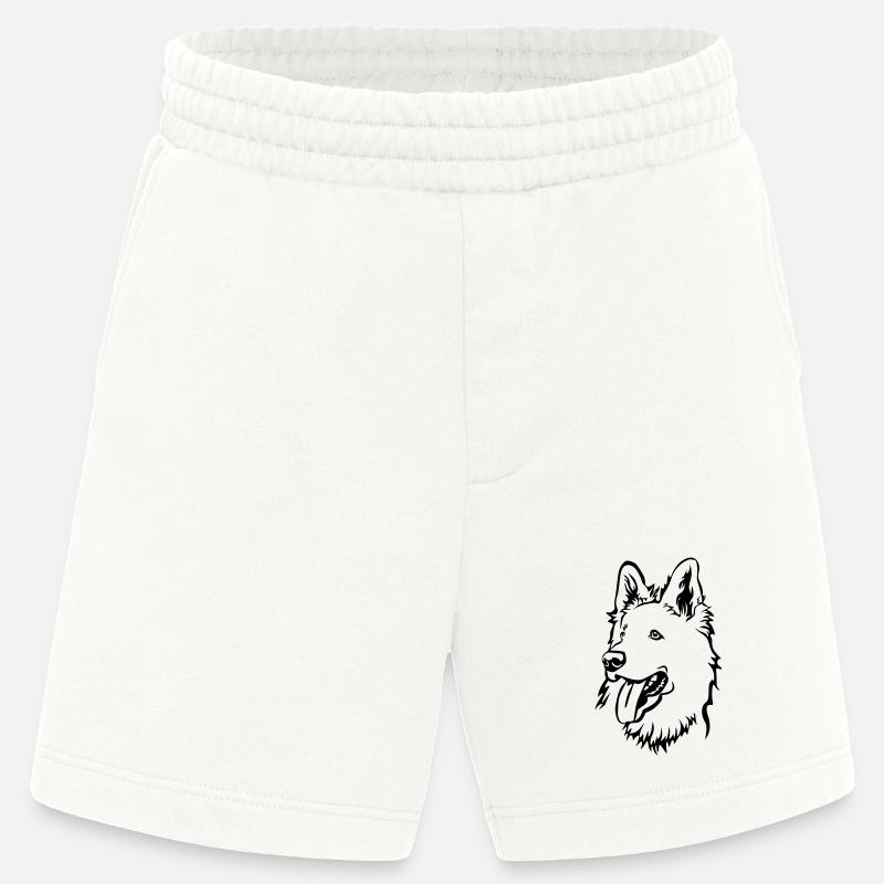 Schweizer Schäferhund Kopf - Heavyweight Shorts - made by SPREAD  - OFF WHITE