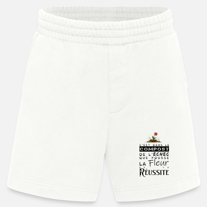 La fleur de la réussite - Short bio épais fabriqué en UE - OFF WHITE