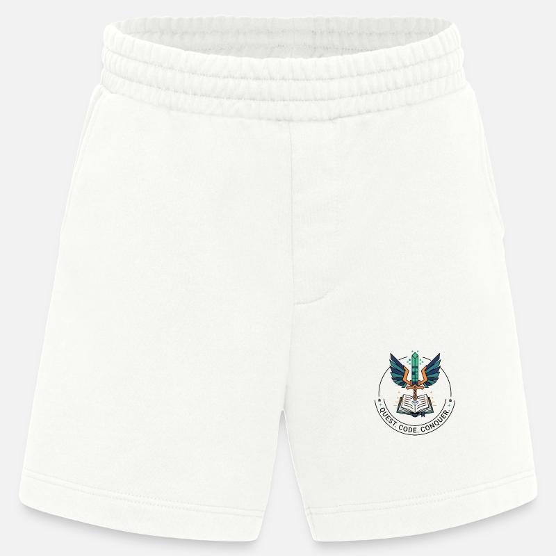 Quest. Code. Conquer Emblem - Heavyweight Shorts - made by SPREAD  - OFF WHITE