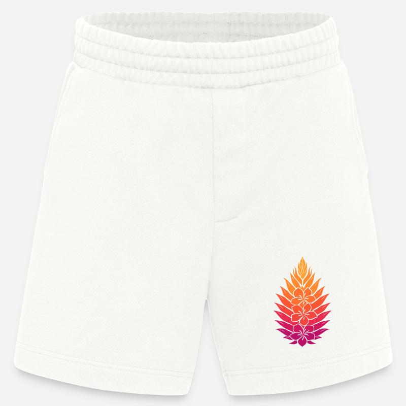 Regenbogen Lotus Mandala - Heavyweight Shorts - made by SPREAD  - OFF WHITE