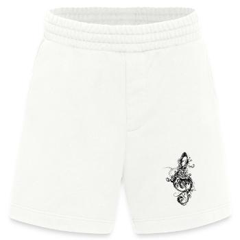 kunstvoll verzierter Violinschlüssel mit Rose - Heavyweight Shorts - made by SPREAD  - OFF WHITE - Vorne
