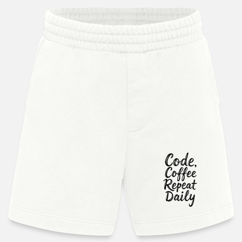 Code Sleep Debug Repeat Programmer Shirt - Short bio épais fabriqué en UE - OFF WHITE