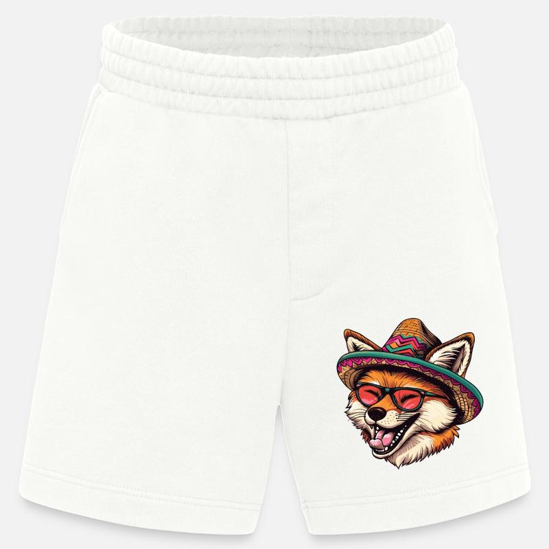 Fuchs Comic Lustig Sombrero - Heavyweight Shorts - made by SPREAD  - OFF WHITE
