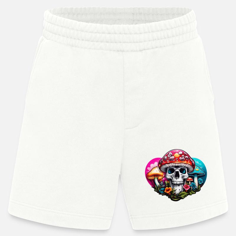 Skull Toadstool - Heavyweight Shorts - made by SPREAD  - OFF WHITE