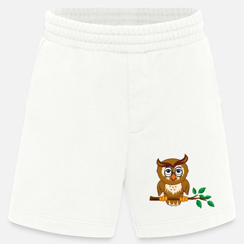 Schlaue Eule auf Ast - Heavyweight Shorts - made by SPREAD  - OFF WHITE