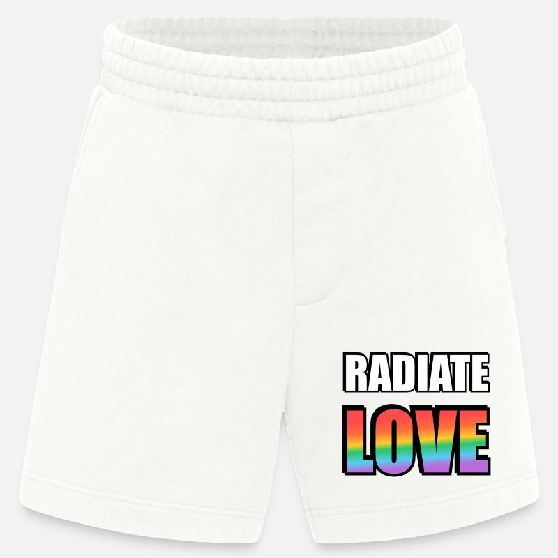 Strahlen Sie Liebe Regenbogen aus - Heavyweight Shorts - made by SPREAD - OFF WHITE