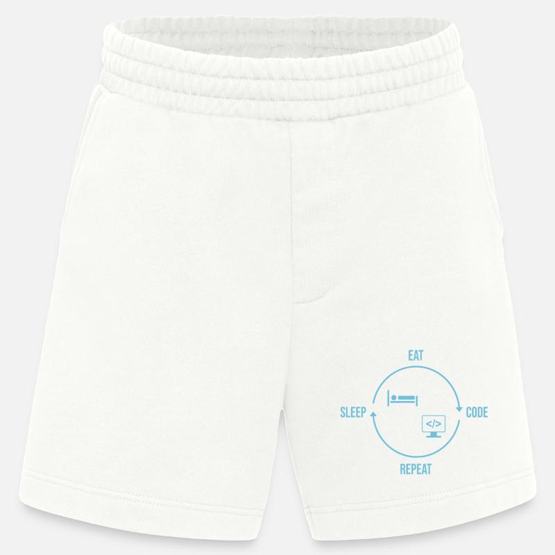 Eat Sleep Code Repeat - Programmierer Kreislauf - Heavyweight Shorts - made by SPREAD  - OFF WHITE