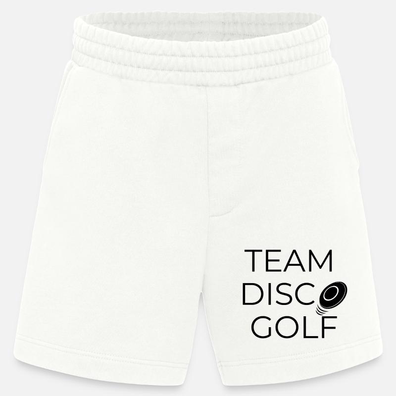 Team Disco Golf - Design avec disque - Short bio épais fabriqué en UE - OFF WHITE