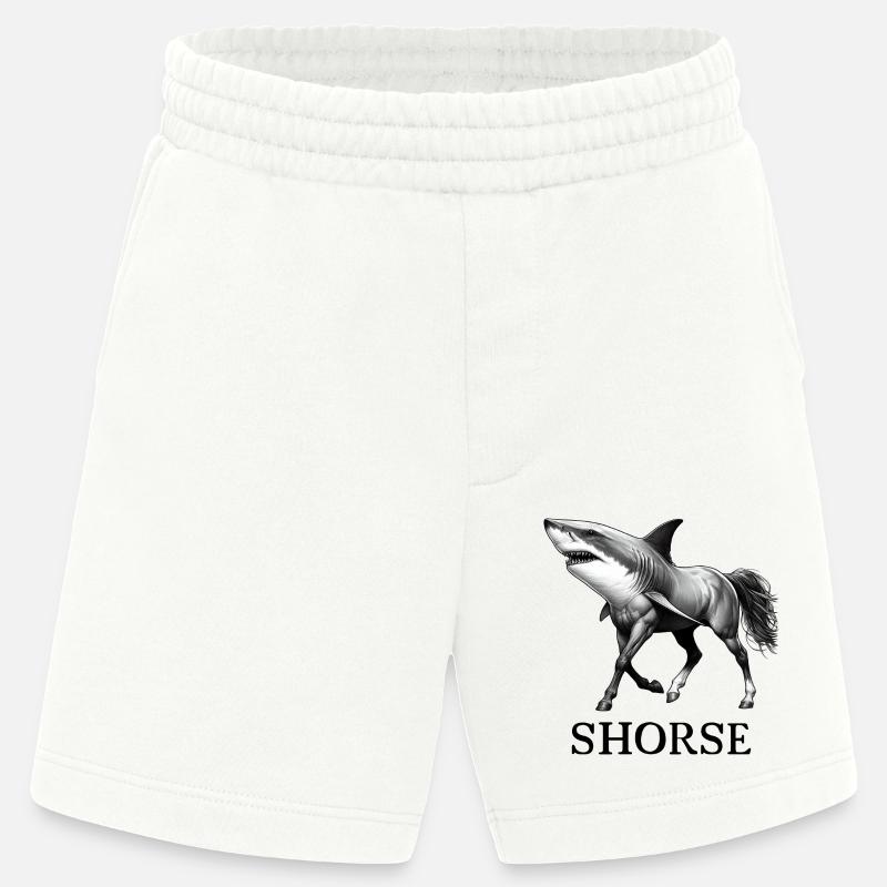 Haifisch Pferd Pferd - Heavyweight Shorts - made by SPREAD - OFF WHITE
