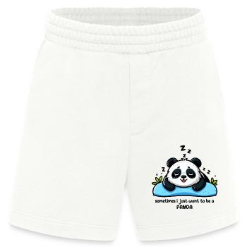 Schlafende müde Panda Lustige Tiere - Heavyweight Shorts - made by SPREAD  - OFF WHITE - Vorne