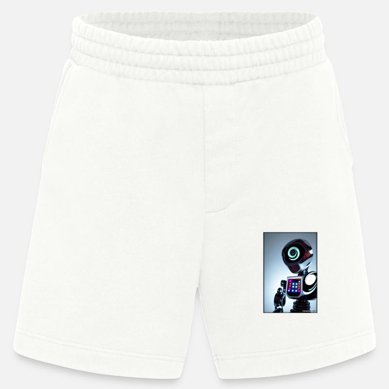 Robot Future Technology Science Android - Short bio épais fabriqué en UE - OFF WHITE