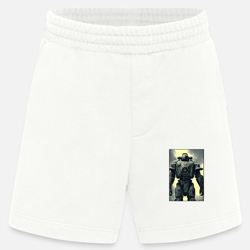 Kampfbot Roboter Supersoldat Maschine Krieger - Heavyweight Shorts - made by SPREAD  - OFF WHITE