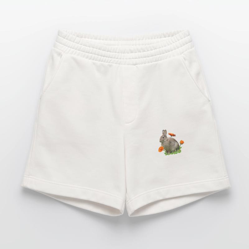 Rabbit Easter Calendula Heavyweight Shorts - made by SPREAD 
