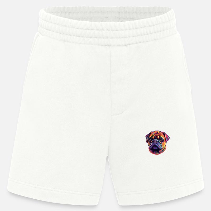 Mops Regenbogenfarben - Heavyweight Shorts - made by SPREAD  - OFF WHITE