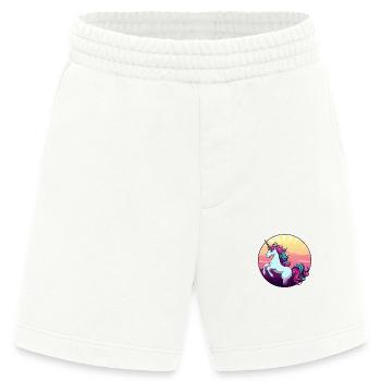 Einhorn springt Sunset - Heavyweight Shorts - made by SPREAD  - OFF WHITE - Vorne