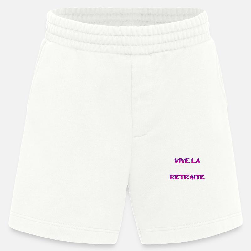 RETRAITE. RETRAITE. RETRAITEE. RETRAITE - Short bio épais fabriqué en UE - OFF WHITE