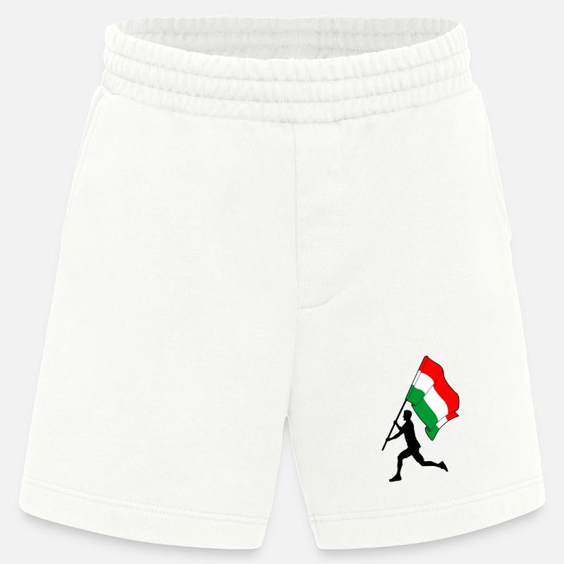 Flagge Ungarn Mann läuft - Heavyweight Shorts - made by SPREAD  - OFF WHITE