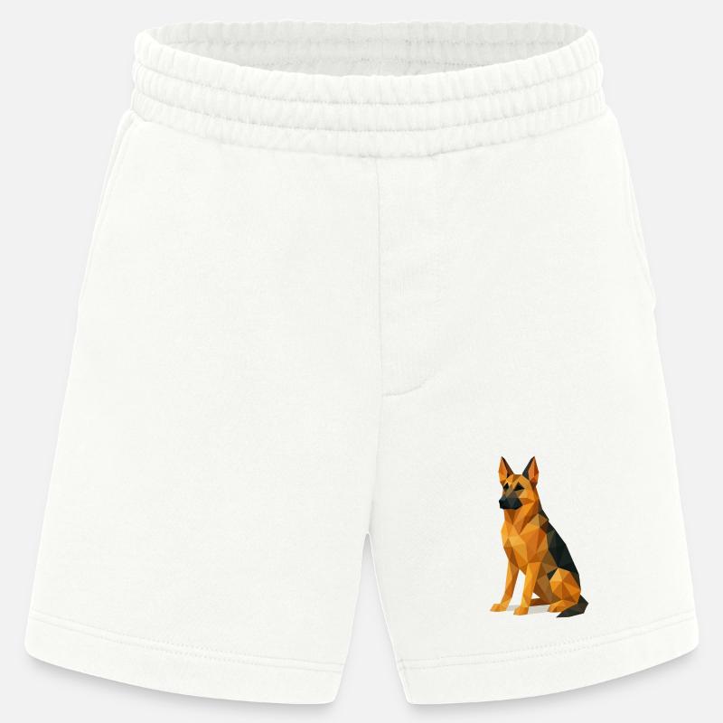 Deutscher Schäferhund in Low Poly - Heavyweight Shorts - made by SPREAD  - OFF WHITE