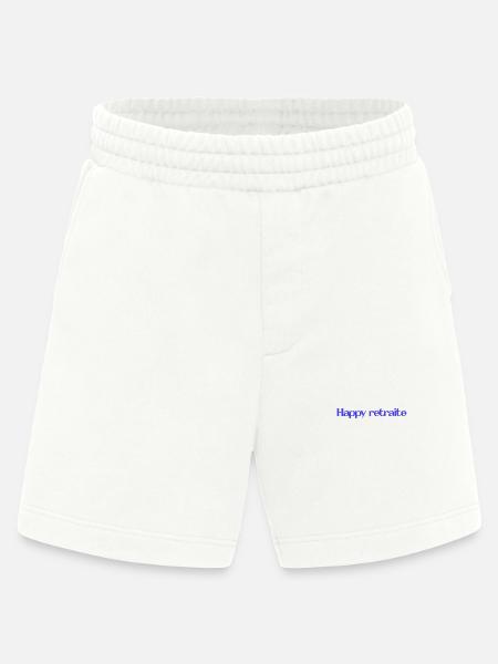 RETIREMENT. HAPPY RETIREMENT. HAPPY RETREAT - Heavyweight Shorts - made by SPREAD  - OFF WHITE