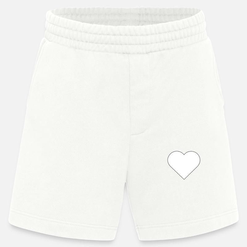 Template heart frame design - Heavyweight Shorts - made by SPREAD  - OFF WHITE