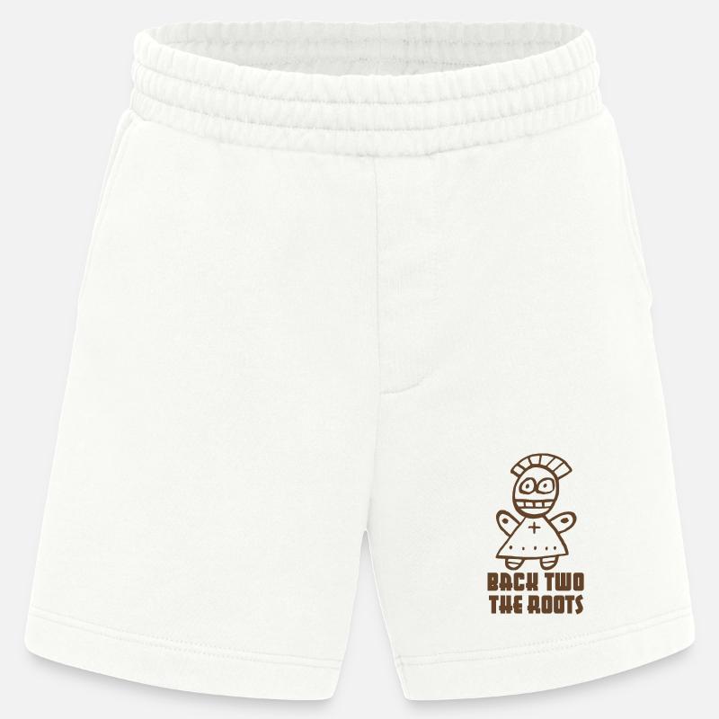 "Back two the Roots" Voodoo Puppe - Heavyweight Shorts - made by SPREAD  - OFF WHITE