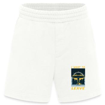 Ich möchte den Humor verlassen, ausbrennen und fliehen - Heavyweight Shorts - made by SPREAD  - OFF WHITE - Vorne