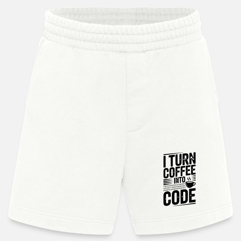 I Turn Coffee Into Code - Heavyweight Shorts - made by SPREAD  - OFF WHITE