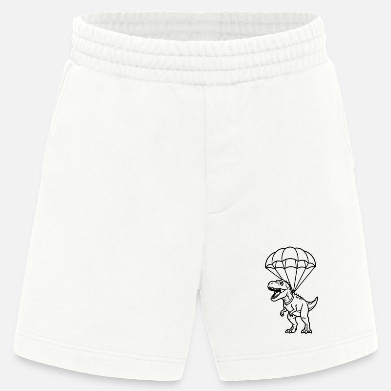 T Rex mit Fallschirm - Heavyweight Shorts - made by SPREAD  - OFF WHITE