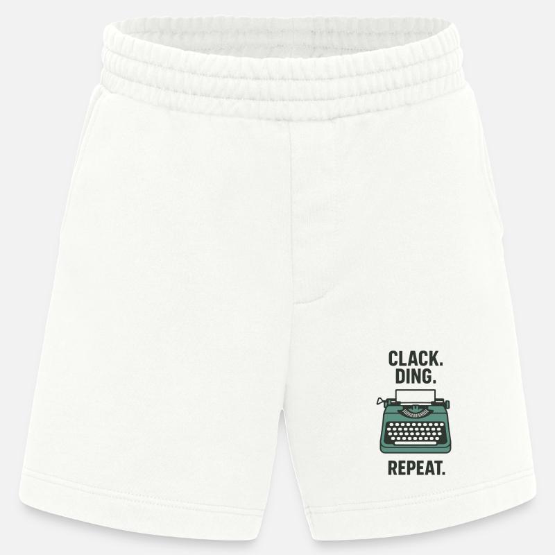 Klack Ding Repeat | Machine à écrire - Short bio épais fabriqué en UE - OFF WHITE
