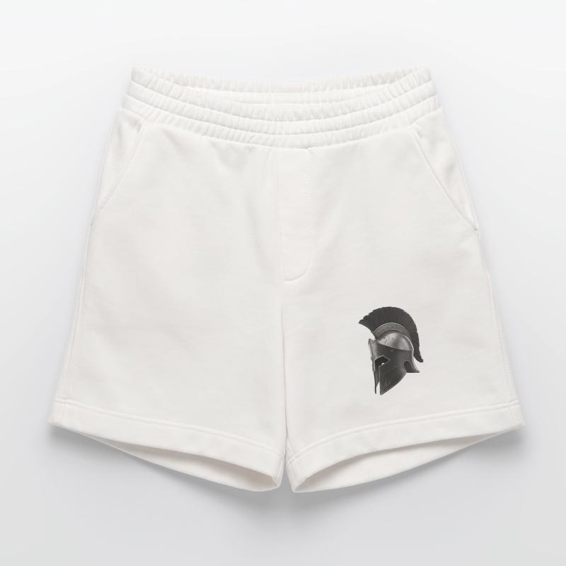 Rusty Warrior Helmet with Black Feather Heavyweight Shorts - made by SPREAD 